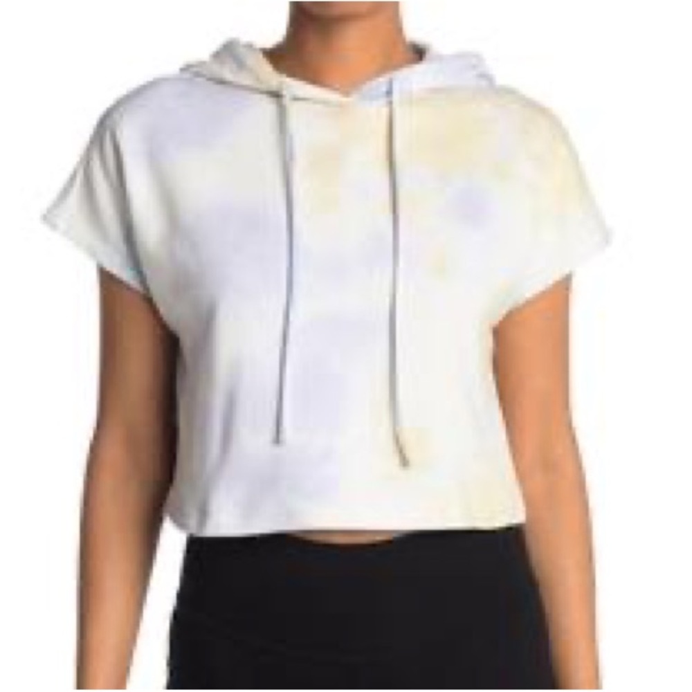 NEW Elodie Tie-Dye Short Sleeve Cropped Hoodie size Large - Picture 2 of 10